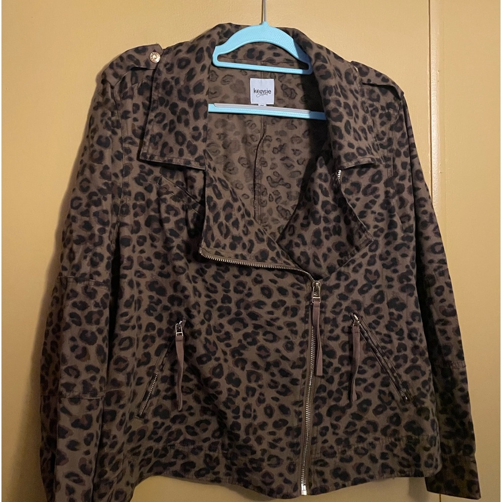 Kenzie Coat Biker cut Animal print